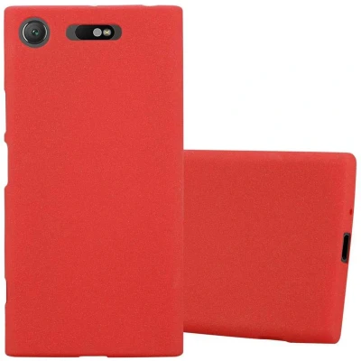 Afbeelding van Cadorabo Hoesje geschikt voor Sony Xperia XZ1 in FROST ROOD Beschermhoes gemaakt van flexibel TPU silicone Case Cover
