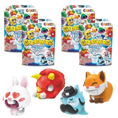 Afbeelding van CRAZE Splashers, 4 verzamelbaar waterspeelgoed, grappige schurkenpoppen om te vullen met water en schetsen, badspeelgoed, buitenspeelgoed, 16 stuks