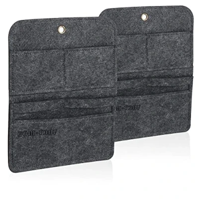 Afbeelding van COM FOUR® 2 x hangrek, praktische organizer van vilt, opslag om op te hangen, ideaal voor tenten, garages, terrassen en balkons, 02 stuks, antraciet