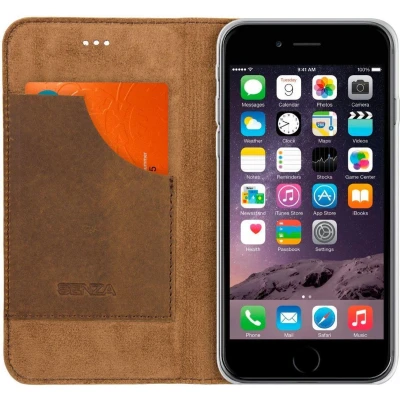 Afbeelding van Senza Raw Leather Booklet Apple iPhone 6/6S Chestnut Brown