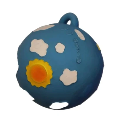 Afbeelding van Lanco rubberen speelbal Night &amp; Day blauw