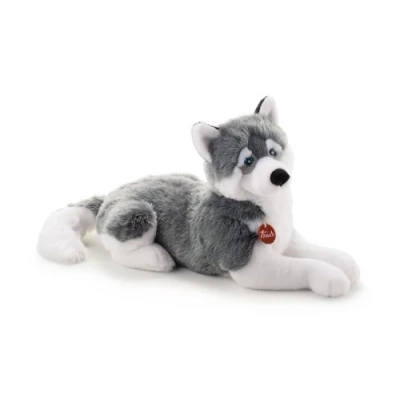 Afbeelding van Trudi Classic knuffel Hond Husky Marcus Groot 60 cm Hoge kwaliteit pluche Knuffeldier voor jongens en meisjes Grijs 26x33x60 maat XL
