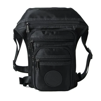 Afbeelding van Motorrijden Drop Beentas voor heren en dames Reizen Buitensporten Fietsen Nylon Crossbody Schouder Taille Heuptasje Zwart
