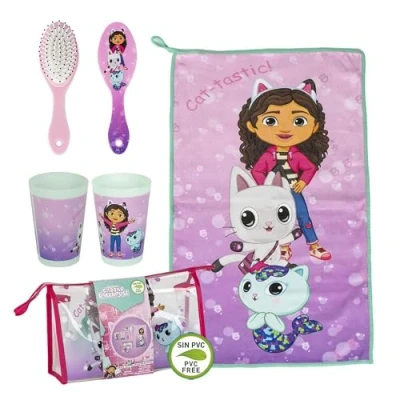 Afbeelding van Gabby&#039;s Poppenhuis Toilettas 4 Pieces Haarborstel Handdoek Beker
