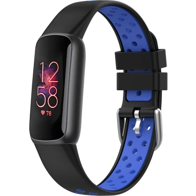 Afbeelding van iMoshion Bandje Geschikt voor Fitbit Luxe/Blauw Siliconen sport band zilveren gesp zonder pinnetje Zwart