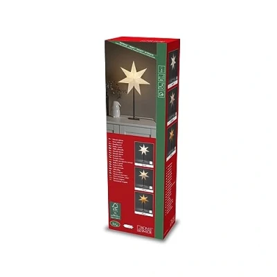 Afbeelding van Sfeerlamp papieren ster, 7 punten wit hoogte 65 cm