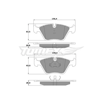 Afbeelding van TOMEX brakes TX 10 69 Remblokkenset Vooras Geschikt voor slijtage waarschuwingscontact BMW: Z3 Roadster, 5 Saloon, 3 Saloon