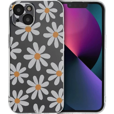 Afbeelding van iMoshion hoesje Geschikt voor iPhone 13 Siliconen Design Meerkleurig / Daisy Flower