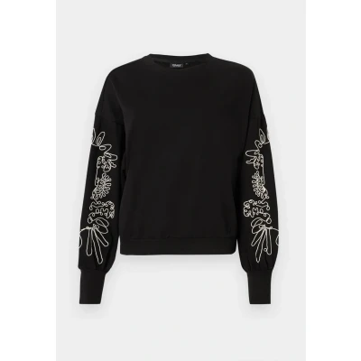 Afbeelding van Only Trui Onlbrooke L/s O neck Detail Swt Noo 15363824 Black/ecru Draw Dames Maat XL