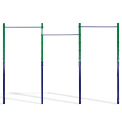 Afbeelding van ZERRO Parallelle artistieke gymnastiek, maximaal draagvermogen 150 kg, gymnastiekstang, drievoudig in hoogte verstelbare stang voor buiten groen blauw