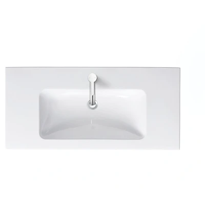 Afbeelding van Duravit Me by starck wastafel 103x49cm 1 kraangat met overloop wit