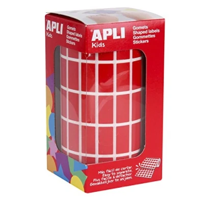 Afbeelding van Apli Kids stickers rechthoek rood op rol