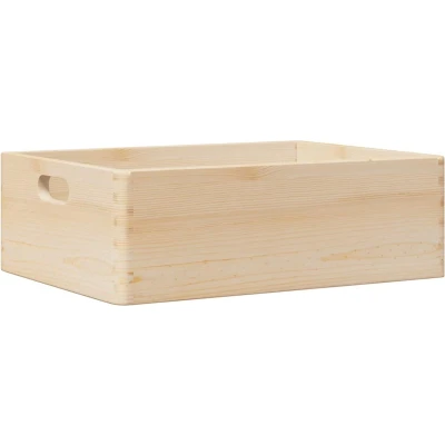 Afbeelding van vidaXL Houten kist met handvatten 40x30x13 cm massief grenenhout