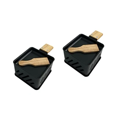Afbeelding van Set van 2 individuele pannen + houten spatels