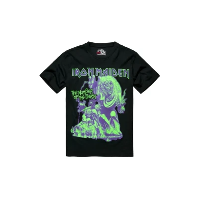 Afbeelding van Brandit IRON Maiden NOTB GLOW IN THE DARK Pigment Tshirt print, Heren, Maat: 4XL, Black