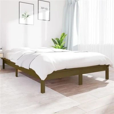 Afbeelding van Bedframe massief grenenhout honingbruin 140x200 cm