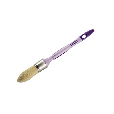 Image de SAVY Pinceau Rond à rechampir Manche Ergonomique bi matière, sans Perte de Poil, Tous Types Peinture n4 ø 25mm, Violet