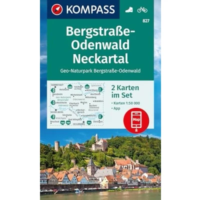 Afbeelding van KOMPASS Wanderkarten Set 827 Bergstraße Odenwald, Neckartal, Geo Naturpark Odenwald (2 Karten) 1:50.000