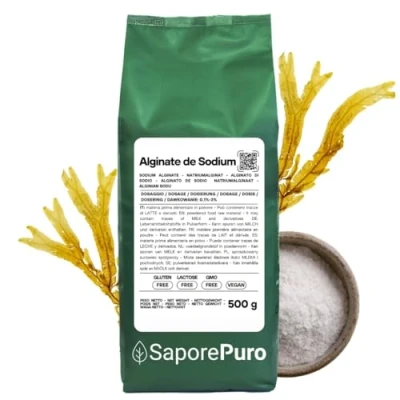 Afbeelding van Saporepuro Natriumalginaat 500 gr verdikkingsmiddel en geleermiddel hoge levensmiddelenkwaliteit