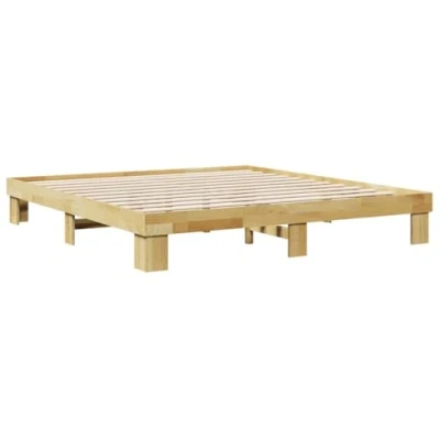 Afbeelding van vidaXL Bedframe zonder matras 180x200 cm massief hout eiken