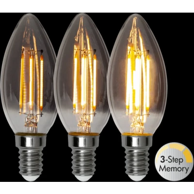 Afbeelding van Star Trading 3 standen Kaarslamp E14 2.9W Super Warm Wit 2200K Dimbaar