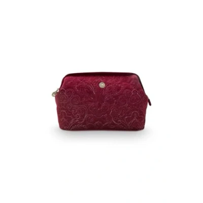 Afbeelding van Pip Studio Make up tas Velvet Quiltey Days Rood 30x20.7x1