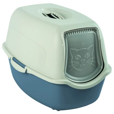 Afbeelding van Rotho Mypet Kattenbak Eco Bailey 56 x 40 39 cm Kattentoilet Blauw&amp;Beige
