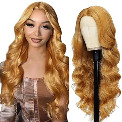Image de Tuheerst Body Wave Human Hair Wig Blonde 4X4 Lace Remy Glueless Wear and Go with Baby 100% Unprocessed Brazilian Virgin No Smell Tangle for Woman 16 Inch