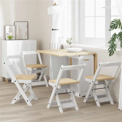 Image de vidaXL Chaises à manger pliables lot de 4 Corona bois massif pin4013436