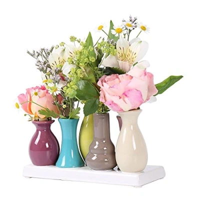 Afbeelding van Jinfa moderne keramische vazen voor binnen Veelkleurig 18 x 7 11 cm Set van Decoratieve bloempotten, ornamenten, cadeau, pronkstuk keramiek
