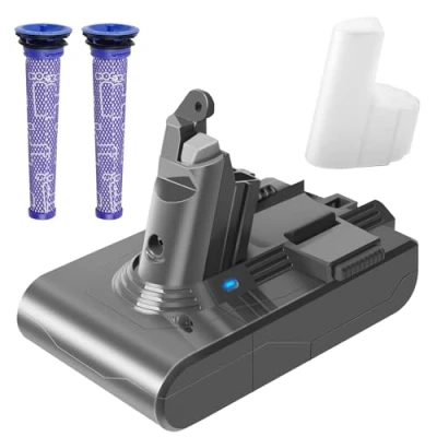 Afbeelding van Waitley 4500 mAh batterij voor Dyson V6 C62 SV03 DC58 DC59 DC61 DC72 DC74 SV06 SV09 met 2 wasbare filters, zonder schroeven nodig