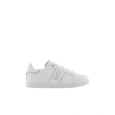 Afbeelding van EA7 Emporio Armani Classic Unisex Sneakers laag Full white/gold, Maat: 45 1/3, white/gold Leer