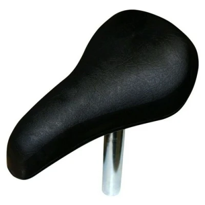 Image de Selle vélo noir bmx enfant confort avec tige 22 mm cycle draisienne femme