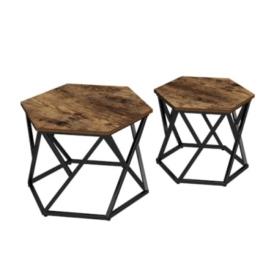 Afbeelding van Vicco Salontafel set Fyrk, Eiken rustiek, 57 x 42 cm 2 delen