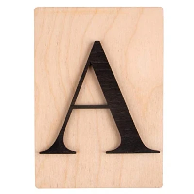 Afbeelding van Rayher letter A, FSC Mix Credit, houten tegels 10,5 x 14,8 cm, 3D A in zwart, 3 mm dikke letters, op