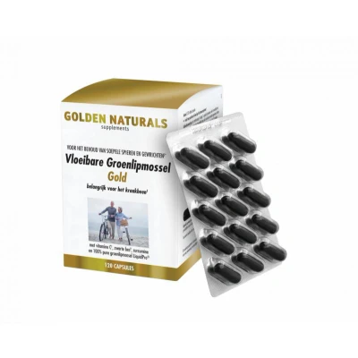 Afbeelding van Golden Naturals Vloeibare Groenlipmossel Capsules 120CP
