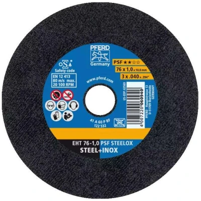 Afbeelding van PFERD PSF STEELOX 65508100 Doorslijpschijf recht 76 mm 25 stuk(s) RVS, Staal
