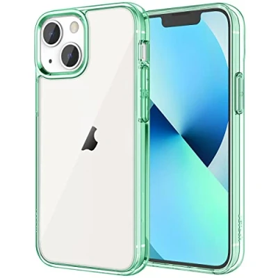 Afbeelding van JETech Beschermhoes voor iPhone 13 6,1 inch, schokbestendig, krasbestendig, transparante achterkant (nachtgroen)