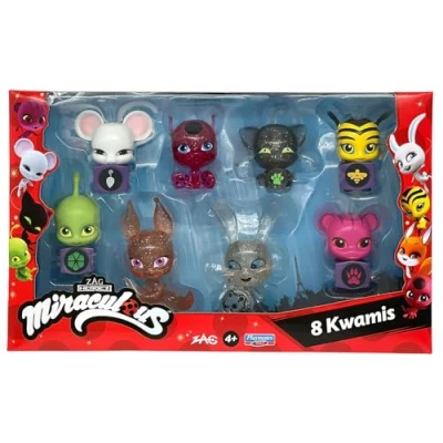 Afbeelding van Bandai Miraculous verpakking met 8 Kwamis collectie minifiguren set van figuren kleine schattige Ladybug speelgoed voor kinderen vanaf 4 jaar