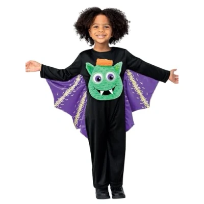 Afbeelding van Smiffys Googly Eyed Bat Kinder Kostuum Kids tm 6 jaar Zwart