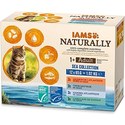 Afbeelding van Iams Naturally Adult Sea Collection Multipack Kattenvoer Vis 12x85 g