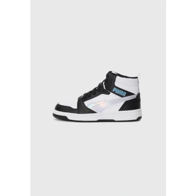 Afbeelding van PUMA Rebound V6 Mid Space Belle Jr Meisjes Sneakers Black Lilac Crush White