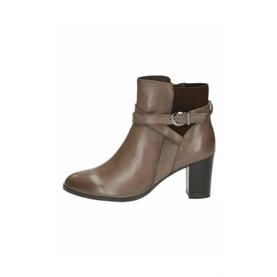 Afbeelding van Caprice Dameslaarzen met hak 9 25355 43 Enkellaarzen voor dames, Taupe Nappa