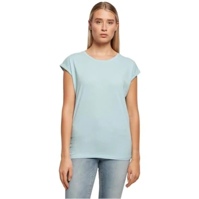 Afbeelding van Damesshirt met ronde hals en omgeslagen mouw Ocean Blue S