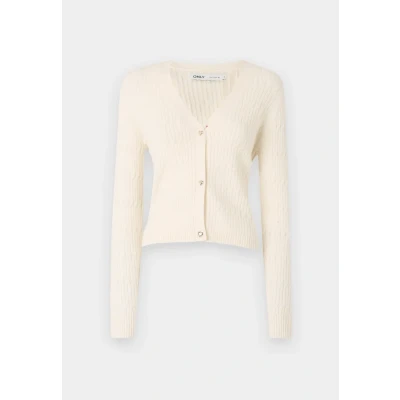 Afbeelding van ONLY Onlkatia Ls Cable Damesvest met V hals, Kleur: grijs