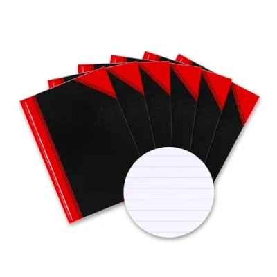 Afbeelding van Notitieboek zwart/rood A5 lijn 70gr 96vel