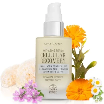 Afbeelding van CELLULAIRE RECOVERY anti aging serum: gezichtsbehandeling voor vrouwen met hyaluronzuurserum, veganistisch collageen en CoQ10 hydraterend, verstevigend rimpel elk huidtype, serum