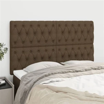 Afbeelding van vidaXL Hoofdborden 4 st 72x7x78/88 cm stof donkerbruin