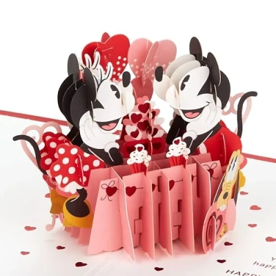 Afbeelding van Hallmark Paper Wonder Valentijnsdag kaart 3D Mickey en Minnie Mouse