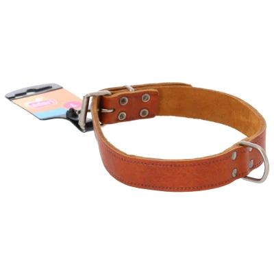Afbeelding van Adori Halsband Vetleder Met Print Cognac Hondenhalsband 55x2.5 cm
